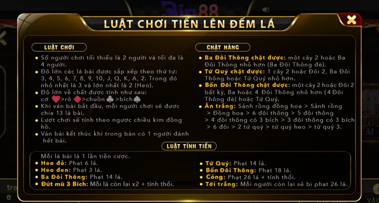 Bí Kíp Thống Trị Sảnh Tiến Lên Đếm Lá Tại Bin88 Săn Lợi Nhuận Khổng Lồ