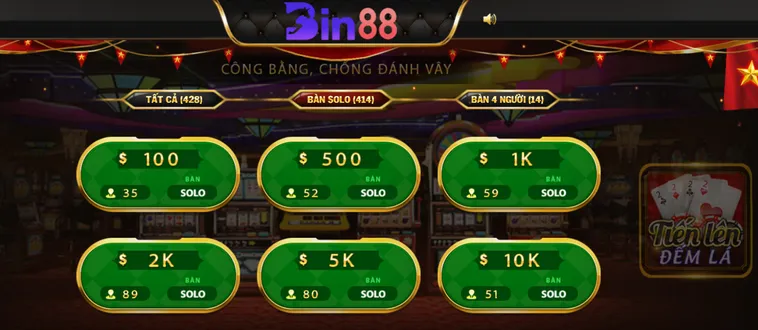 Bí Kíp Thống Trị Sảnh Tiến Lên Đếm Lá Tại Bin88 Săn Lợi Nhuận Khổng Lồ