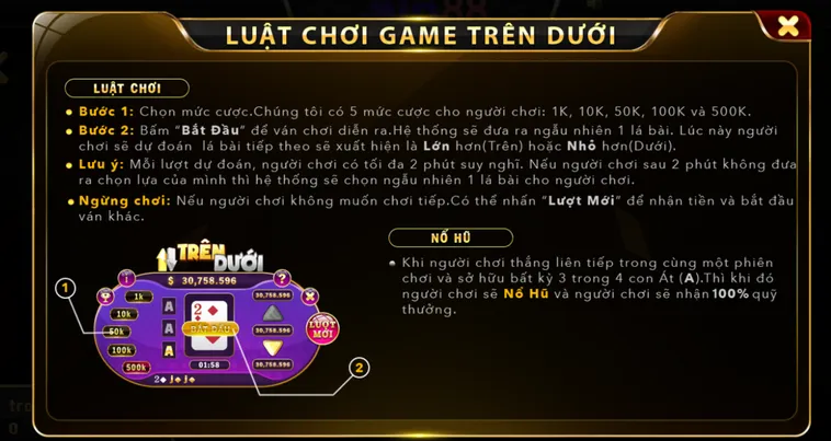 Game Nhanh Trên Dưới Tại Bin88 Sảnh Cược Dự Đoán Điểm Số Siêu Tốc Đổi Đời